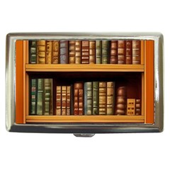 Room Interior Library Books Bookshelves Reading Literature Study Fiction Old Manor Book Nook Reading Cigarette Money Case by Grandong