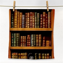 Room Interior Library Books Bookshelves Reading Literature Study Fiction Old Manor Book Nook Reading Face Towel by Grandong