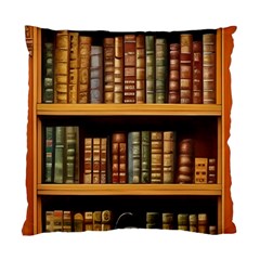 Room Interior Library Books Bookshelves Reading Literature Study Fiction Old Manor Book Nook Reading Standard Cushion Case (two Sides) by Grandong