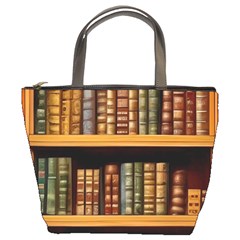 Room Interior Library Books Bookshelves Reading Literature Study Fiction Old Manor Book Nook Reading Bucket Bag by Grandong