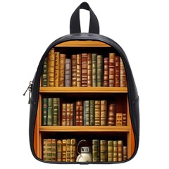 Room Interior Library Books Bookshelves Reading Literature Study Fiction Old Manor Book Nook Reading School Bag (small) by Grandong