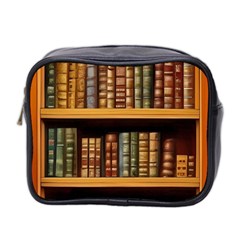 Room Interior Library Books Bookshelves Reading Literature Study Fiction Old Manor Book Nook Reading Mini Toiletries Bag (two Sides) by Grandong