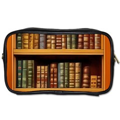 Room Interior Library Books Bookshelves Reading Literature Study Fiction Old Manor Book Nook Reading Toiletries Bag (one Side) by Grandong