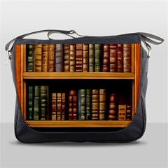 Room Interior Library Books Bookshelves Reading Literature Study Fiction Old Manor Book Nook Reading Messenger Bag by Grandong