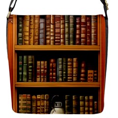 Room Interior Library Books Bookshelves Reading Literature Study Fiction Old Manor Book Nook Reading Flap Closure Messenger Bag (s) by Grandong