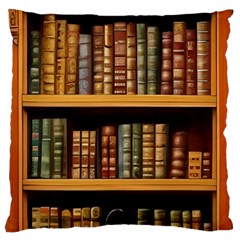 Room Interior Library Books Bookshelves Reading Literature Study Fiction Old Manor Book Nook Reading Standard Premium Plush Fleece Cushion Case (one Side) by Grandong