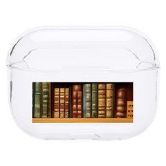 Room Interior Library Books Bookshelves Reading Literature Study Fiction Old Manor Book Nook Reading Hard Pc Airpods Pro Case by Grandong