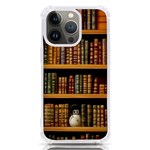 Room Interior Library Books Bookshelves Reading Literature Study Fiction Old Manor Book Nook Reading iPhone 13 Pro TPU UV Print Case Front