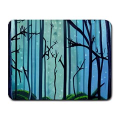 Nature Outdoors Night Trees Scene Forest Woods Light Moonlight Wilderness Stars Small Mousepad