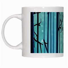 Nature Outdoors Night Trees Scene Forest Woods Light Moonlight Wilderness Stars White Mug