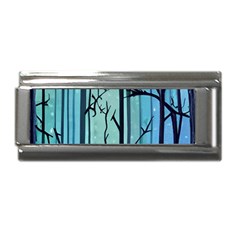 Nature Outdoors Night Trees Scene Forest Woods Light Moonlight Wilderness Stars Superlink Italian Charm (9mm)