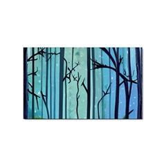 Nature Outdoors Night Trees Scene Forest Woods Light Moonlight Wilderness Stars Sticker Rectangular (10 pack)