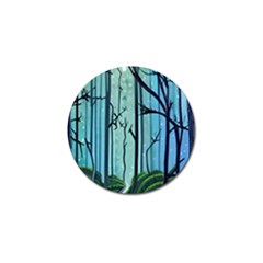 Nature Outdoors Night Trees Scene Forest Woods Light Moonlight Wilderness Stars Golf Ball Marker