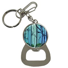 Nature Outdoors Night Trees Scene Forest Woods Light Moonlight Wilderness Stars Bottle Opener Key Chain