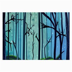 Nature Outdoors Night Trees Scene Forest Woods Light Moonlight Wilderness Stars Large Glasses Cloth (2 Sides)