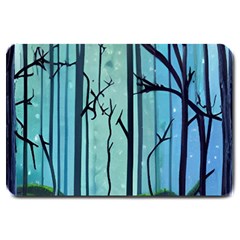 Nature Outdoors Night Trees Scene Forest Woods Light Moonlight Wilderness Stars Large Doormat