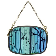 Nature Outdoors Night Trees Scene Forest Woods Light Moonlight Wilderness Stars Chain Purse (Two Sides)