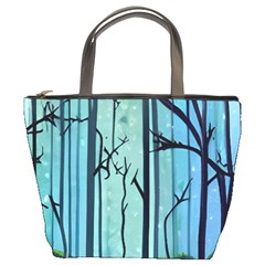 Nature Outdoors Night Trees Scene Forest Woods Light Moonlight Wilderness Stars Bucket Bag