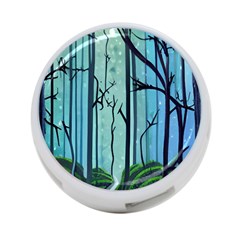 Nature Outdoors Night Trees Scene Forest Woods Light Moonlight Wilderness Stars 4-Port USB Hub (Two Sides)