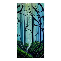 Nature Outdoors Night Trees Scene Forest Woods Light Moonlight Wilderness Stars Shower Curtain 36  x 72  (Stall) 