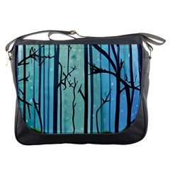 Nature Outdoors Night Trees Scene Forest Woods Light Moonlight Wilderness Stars Messenger Bag