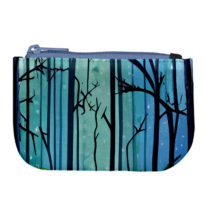 Nature Outdoors Night Trees Scene Forest Woods Light Moonlight Wilderness Stars Large Coin Purse