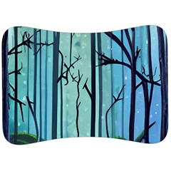 Nature Outdoors Night Trees Scene Forest Woods Light Moonlight Wilderness Stars Velour Seat Head Rest Cushion