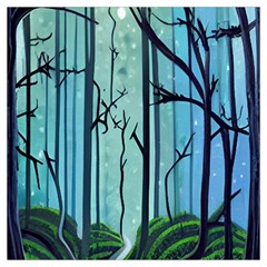 Nature Outdoors Night Trees Scene Forest Woods Light Moonlight Wilderness Stars Lightweight Scarf 