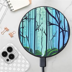 Nature Outdoors Night Trees Scene Forest Woods Light Moonlight Wilderness Stars Wireless Fast Charger(black) by Grandong