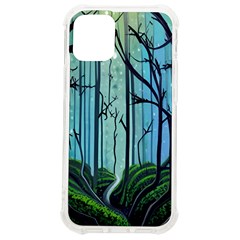 Nature Outdoors Night Trees Scene Forest Woods Light Moonlight Wilderness Stars iPhone 12 mini TPU UV Print Case	