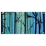 Nature Outdoors Night Trees Scene Forest Woods Light Moonlight Wilderness Stars Banner and Sign 4  x 2  Front