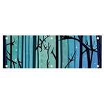 Nature Outdoors Night Trees Scene Forest Woods Light Moonlight Wilderness Stars Banner and Sign 6  x 2  Front