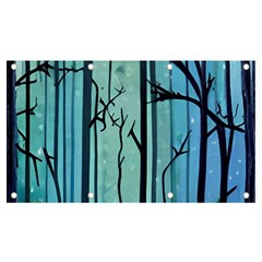 Nature Outdoors Night Trees Scene Forest Woods Light Moonlight Wilderness Stars Banner and Sign 7  x 4 