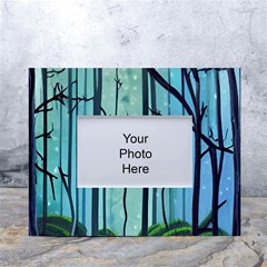 Nature Outdoors Night Trees Scene Forest Woods Light Moonlight Wilderness Stars White Tabletop Photo Frame 4 x6  by Grandong