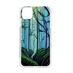 Nature Outdoors Night Trees Scene Forest Woods Light Moonlight Wilderness Stars iPhone 11 TPU UV Print Case Front