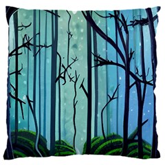 Nature Outdoors Night Trees Scene Forest Woods Light Moonlight Wilderness Stars 16  Baby Flannel Cushion Case (Two Sides)