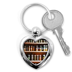 Alcohol Apothecary Book Cover Booze Bottles Gothic Magic Medicine Oils Ornate Pharmacy Key Chain (heart) by Grandong