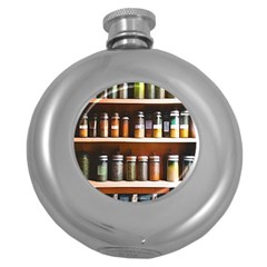 Alcohol Apothecary Book Cover Booze Bottles Gothic Magic Medicine Oils Ornate Pharmacy Round Hip Flask (5 Oz) by Grandong