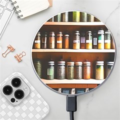 Alcohol Apothecary Book Cover Booze Bottles Gothic Magic Medicine Oils Ornate Pharmacy Wireless Fast Charger(white) by Grandong