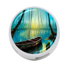 Swamp Bayou Rowboat Sunset Landscape Lake Water Moss Trees Logs Nature Scene Boat Twilight Quiet 4-port Usb Hub (one Side) by Grandong