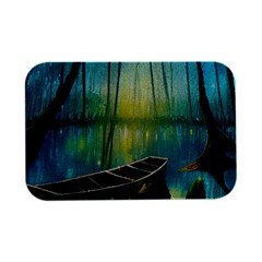 Swamp Bayou Rowboat Sunset Landscape Lake Water Moss Trees Logs Nature Scene Boat Twilight Quiet Open Lid Metal Box (silver)   by Grandong