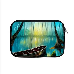 Swamp Bayou Rowboat Sunset Landscape Lake Water Moss Trees Logs Nature Scene Boat Twilight Quiet Apple Macbook Pro 15  Zipper Case by Grandong