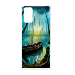 Swamp Bayou Rowboat Sunset Landscape Lake Water Moss Trees Logs Nature Scene Boat Twilight Quiet Samsung Galaxy Note 20 Tpu Uv Case by Grandong