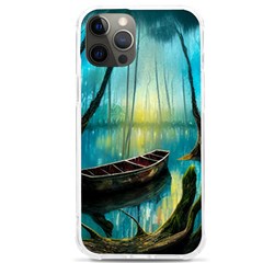 Swamp Bayou Rowboat Sunset Landscape Lake Water Moss Trees Logs Nature Scene Boat Twilight Quiet Iphone 12 Pro Max Tpu Uv Print Case by Grandong