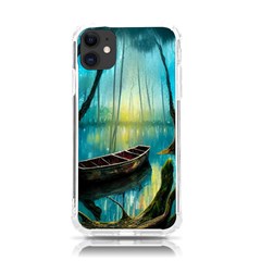 Swamp Bayou Rowboat Sunset Landscape Lake Water Moss Trees Logs Nature Scene Boat Twilight Quiet Iphone 11 Tpu Uv Print Case by Grandong