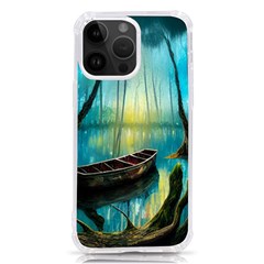 Swamp Bayou Rowboat Sunset Landscape Lake Water Moss Trees Logs Nature Scene Boat Twilight Quiet Iphone 14 Pro Max Tpu Uv Print Case by Grandong