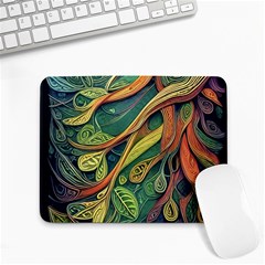 Outdoors Night Setting Scene Forest Woods Light Moonlight Nature Wilderness Leaves Branches Abstract Small Mousepad by Grandong