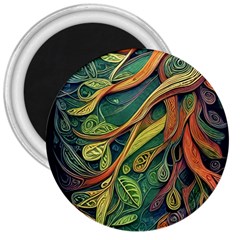 Outdoors Night Setting Scene Forest Woods Light Moonlight Nature Wilderness Leaves Branches Abstract 3  Magnets by Grandong