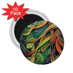 Outdoors Night Setting Scene Forest Woods Light Moonlight Nature Wilderness Leaves Branches Abstract 2 25  Magnets (10 Pack)  by Grandong