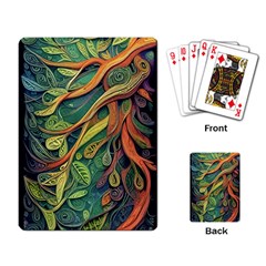 Outdoors Night Setting Scene Forest Woods Light Moonlight Nature Wilderness Leaves Branches Abstract Playing Cards Single Design (rectangle) by Grandong